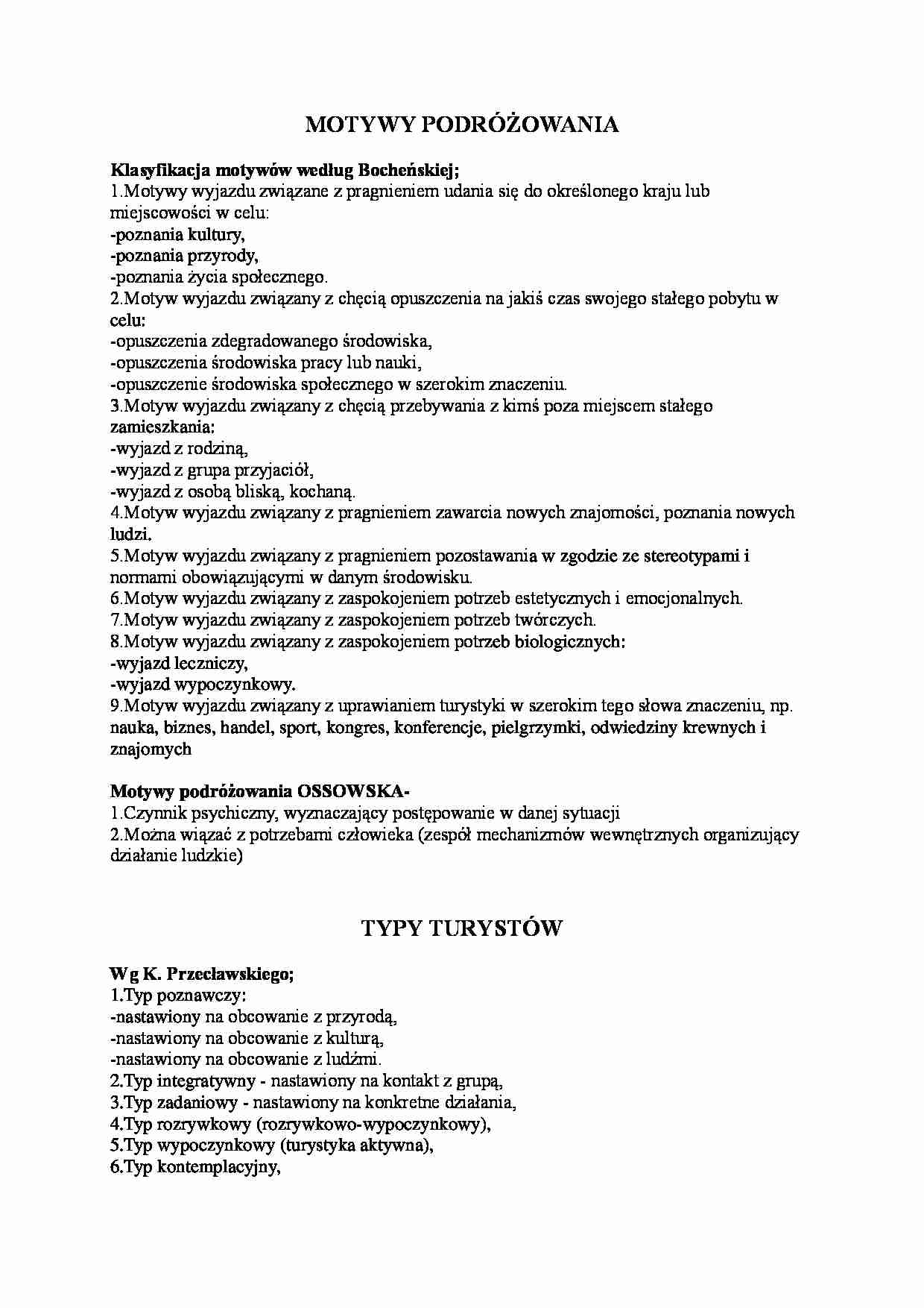 Motywy podróżowania - strona 1