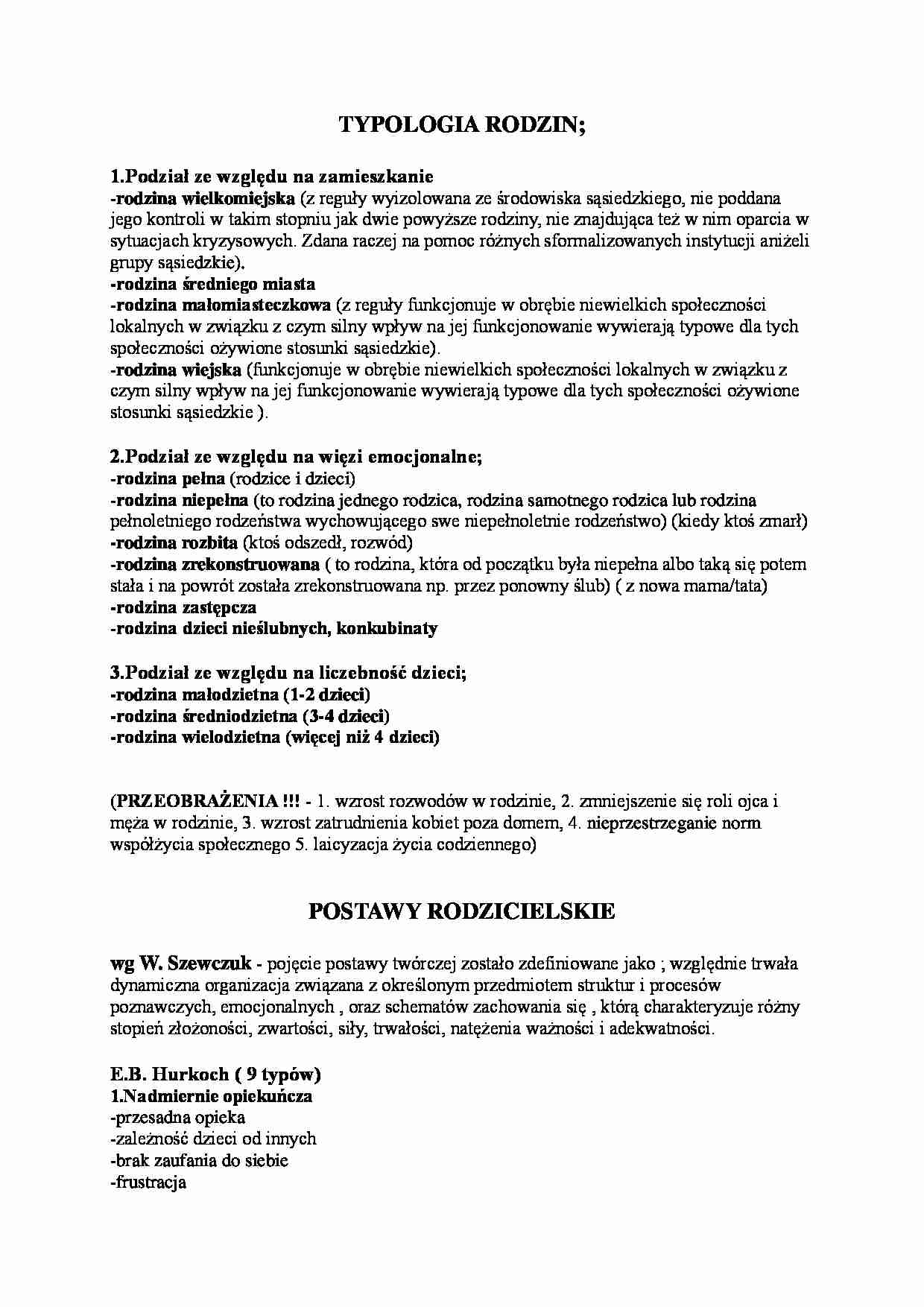 Typologia rodzin - strona 1