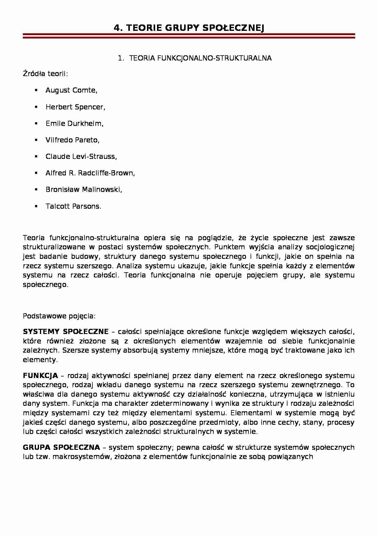 Teorie grupy społecznej - strona 1