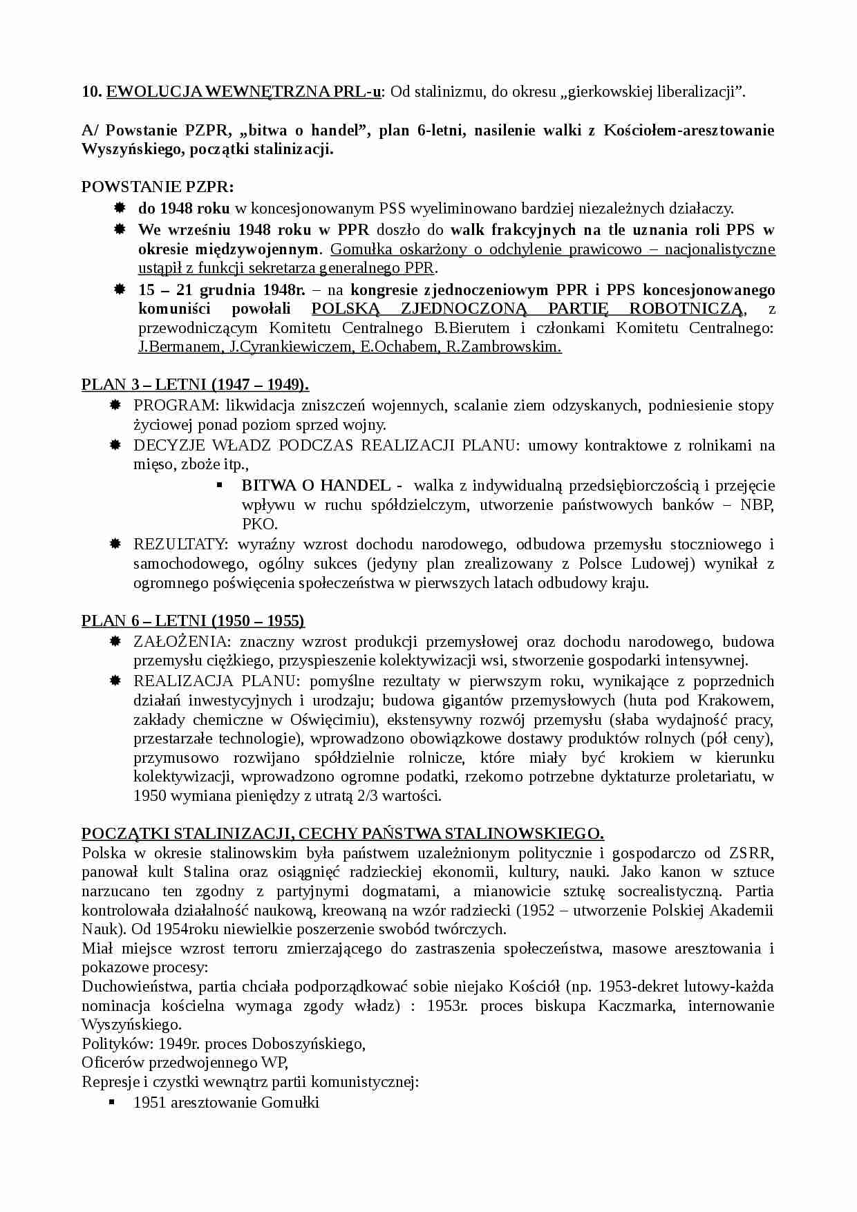 Ewolucja wewnętrzna PRL-u - strona 1