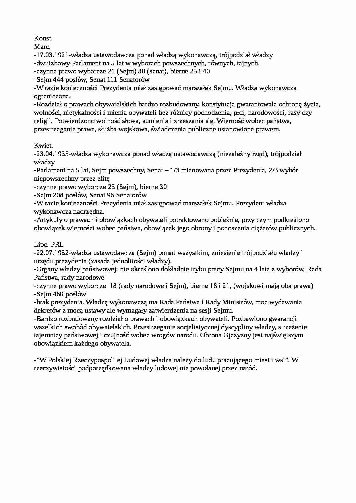 Porwanie konstytucji marcowej i kwietniowej i lipcowej -PRL - strona 1