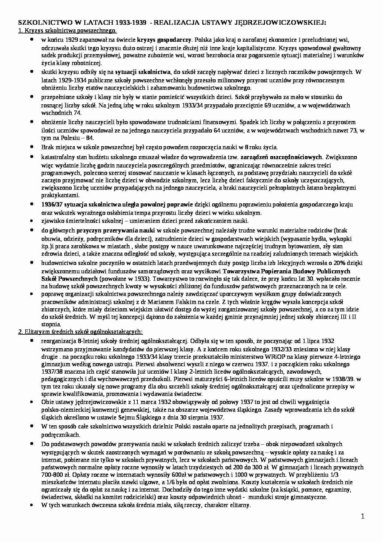 Realizacja ustawy Jędrzejowiczowskiej  - strona 1