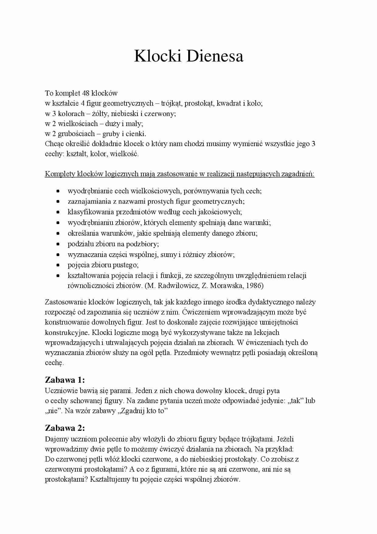 Klocki Dienesa - strona 1