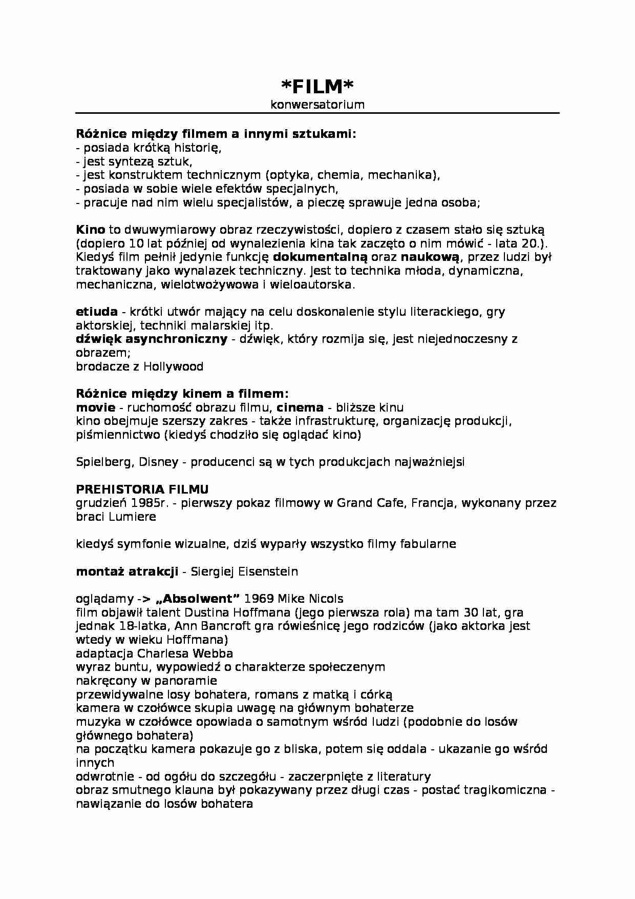 FILM - konwersatorium - strona 1