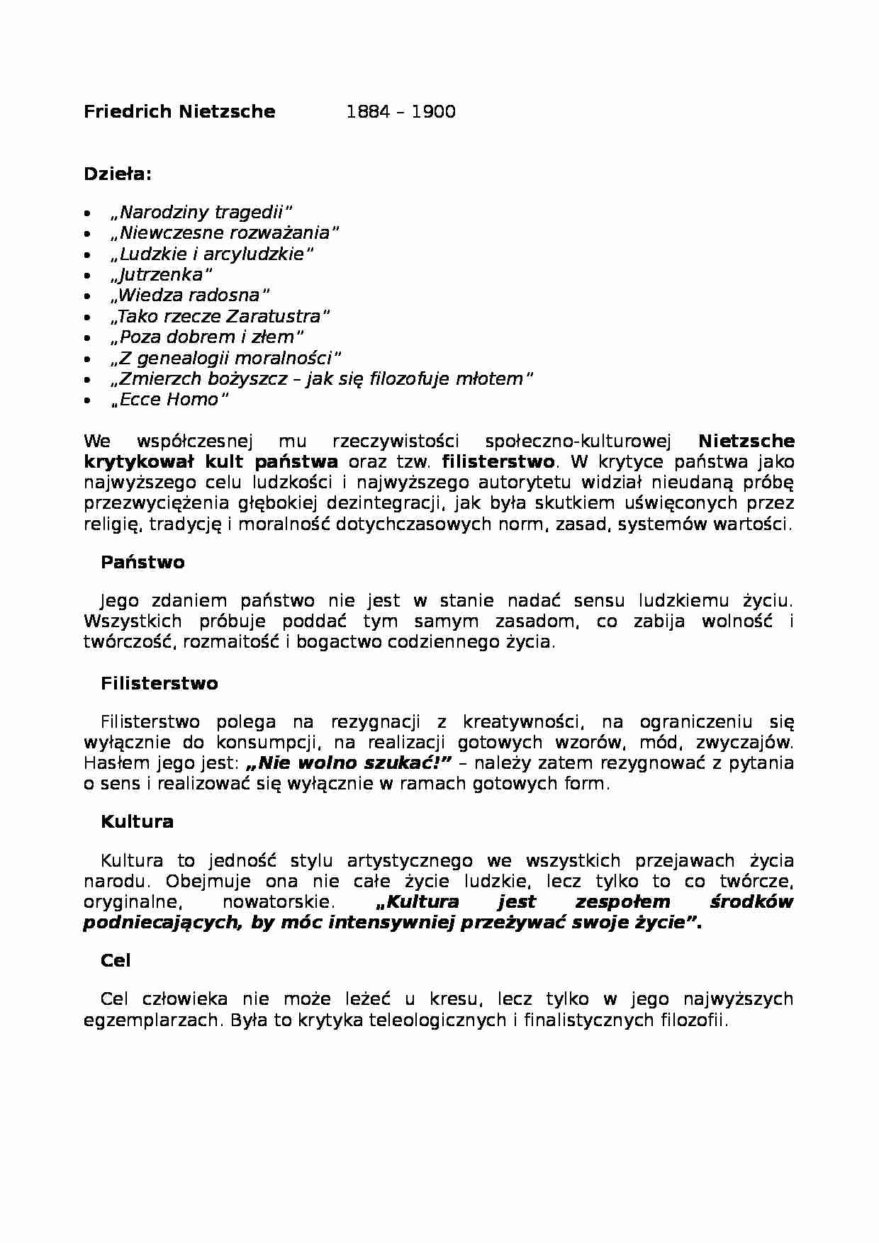 Friedrich Nietzsche - strona 1