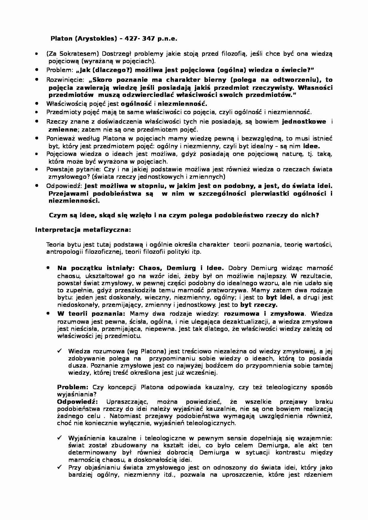 Platon (Arystokles) 427- 347 p.n.e.  - strona 1