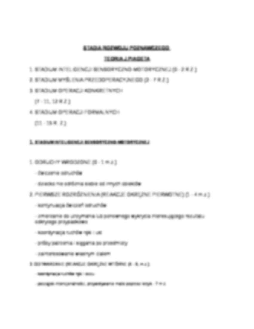 Piaget- rozwój poznawczy - strona 2