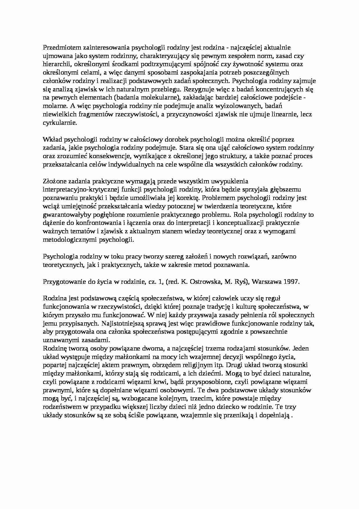 Psychologia rodziny - strona 1