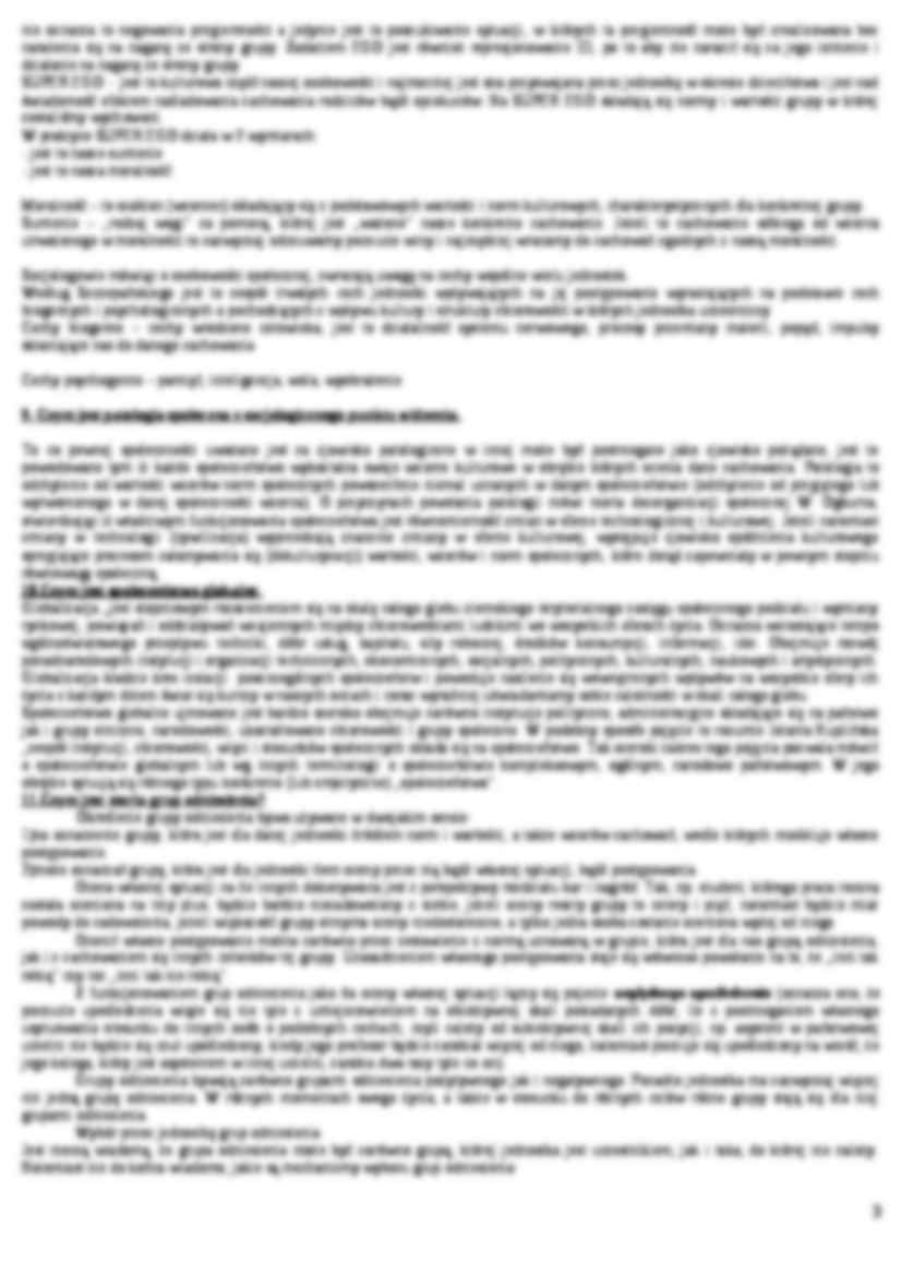 Socjologia - opracowane pytania na egzamin UEK - strona 3