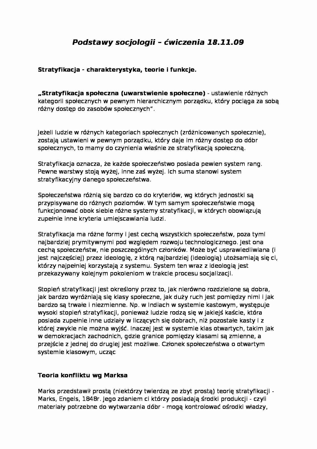  Podstawy socjologii - ćwiczenia - strona 1