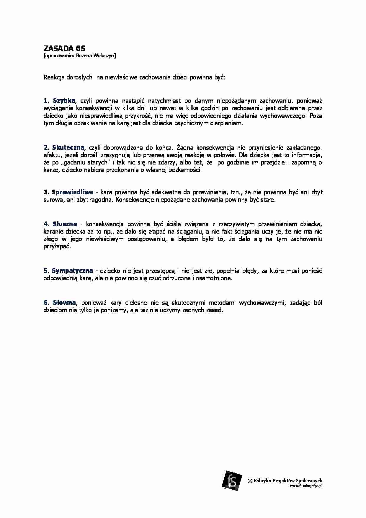 Zasada 6s - strona 1