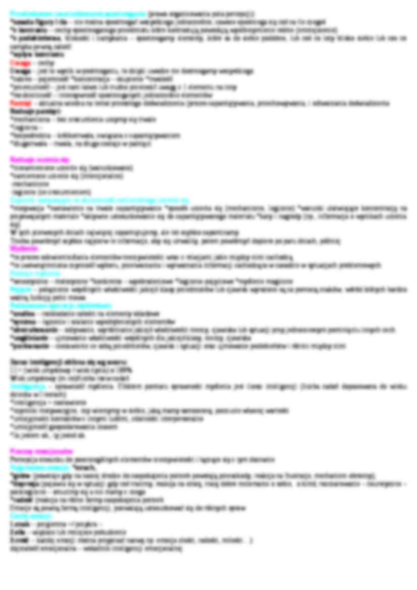 Psychologia - zagadnienia - procesy psychiczne - strona 3