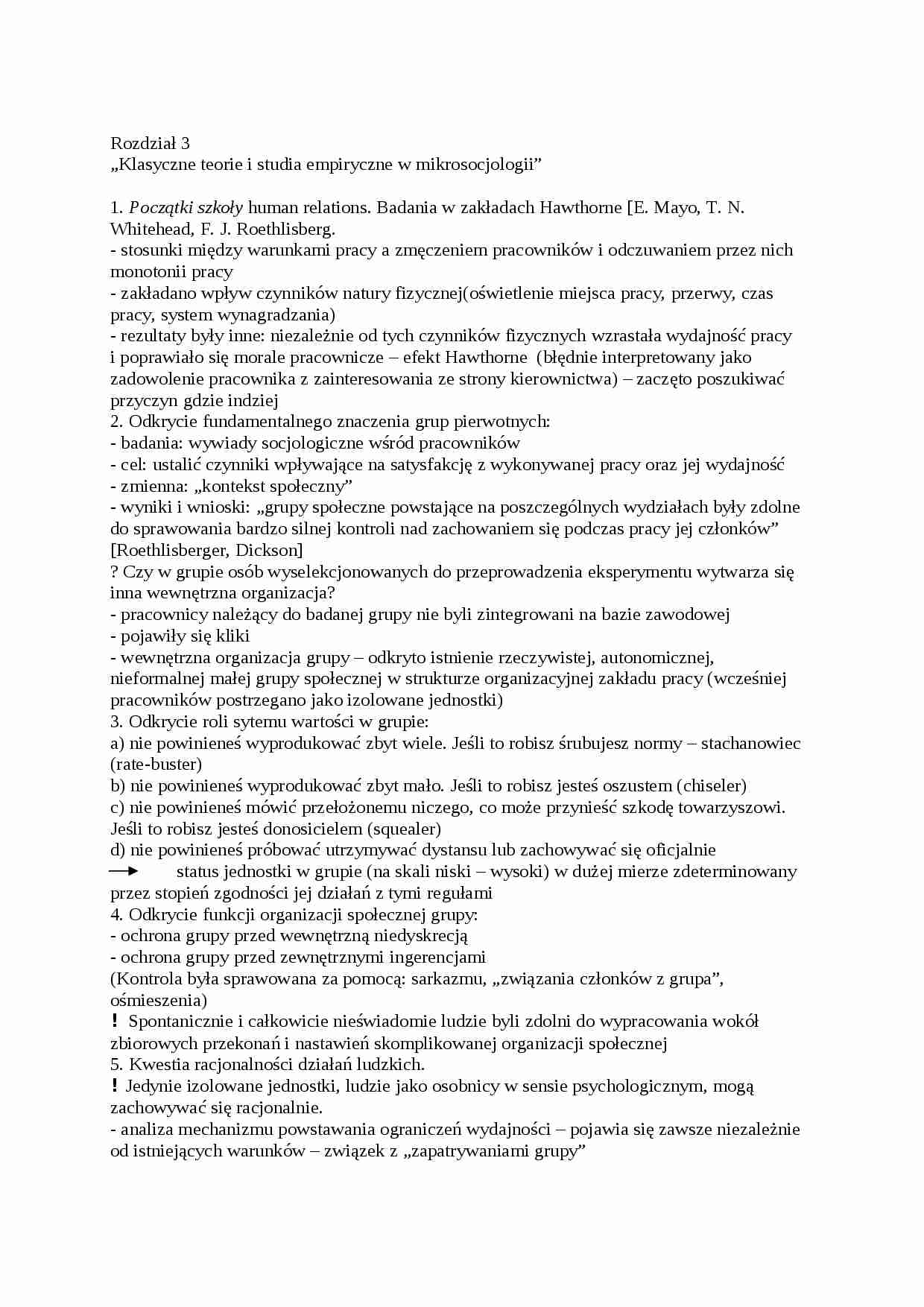 Klasyczne teorie i studia empiryczne w mikrosocjologii - strona 1