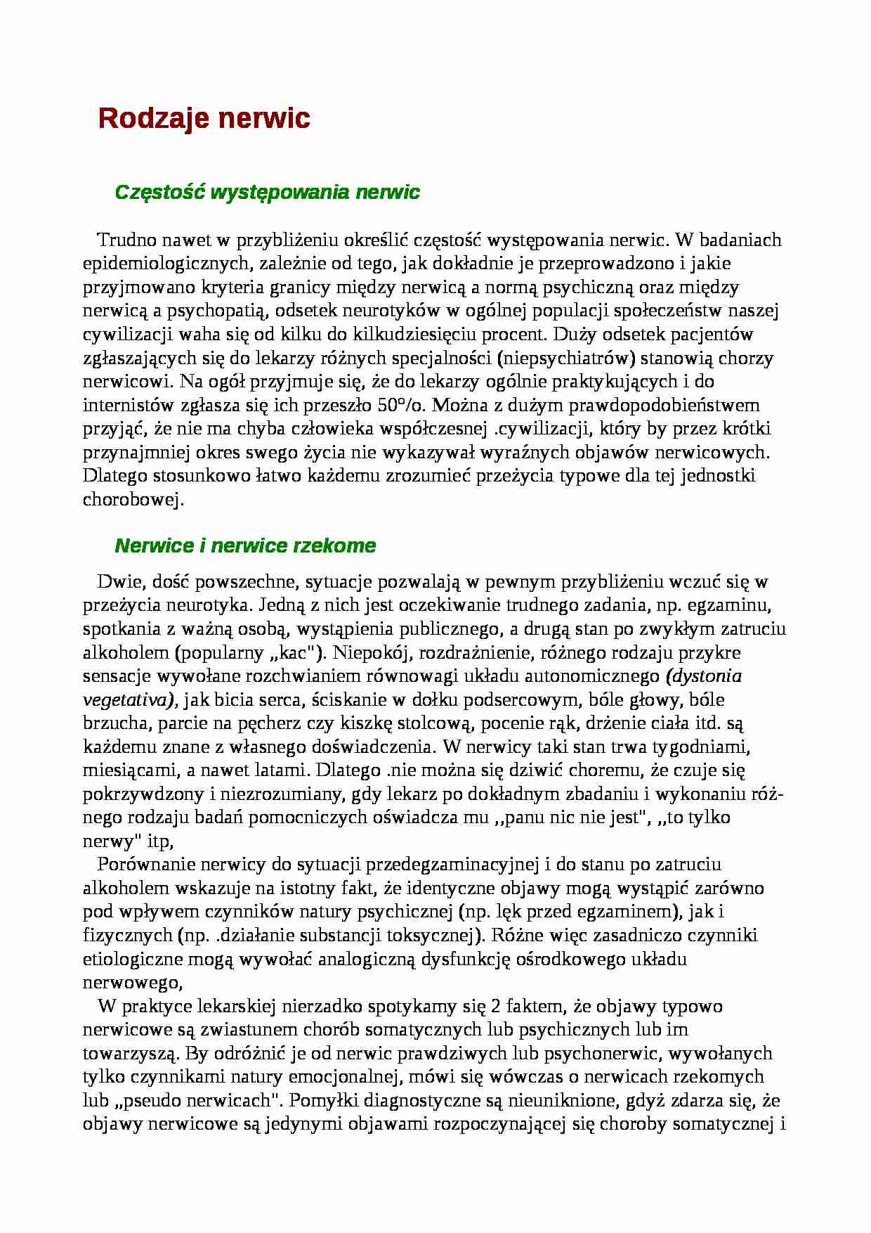 Rodzaje nerwic - strona 1