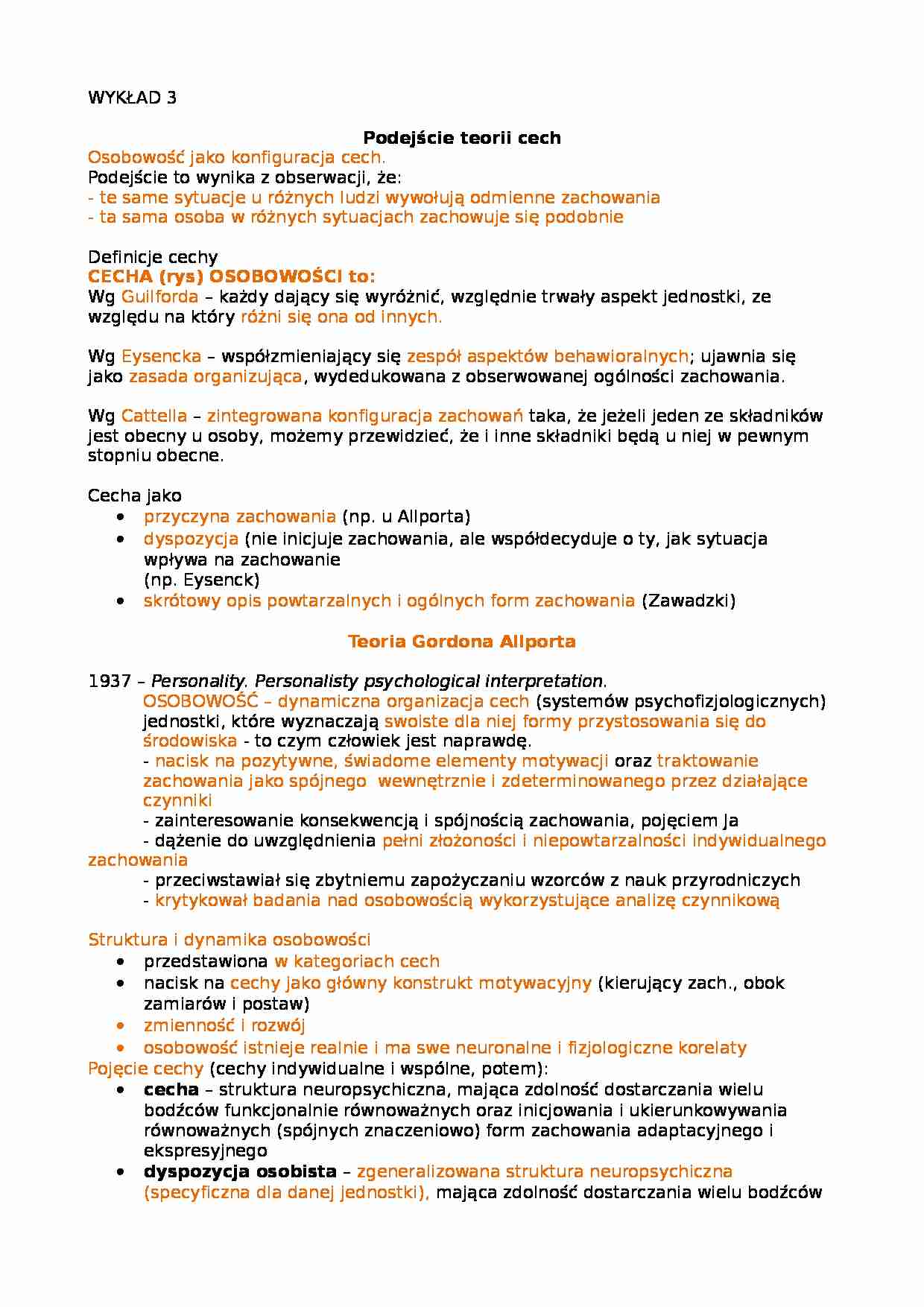 Podejście teorii cech - strona 1