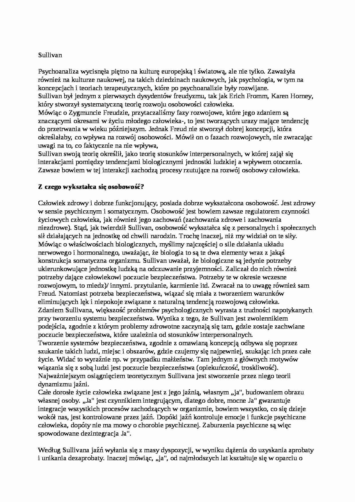 Geneza osobowości - opracowanie  - strona 1