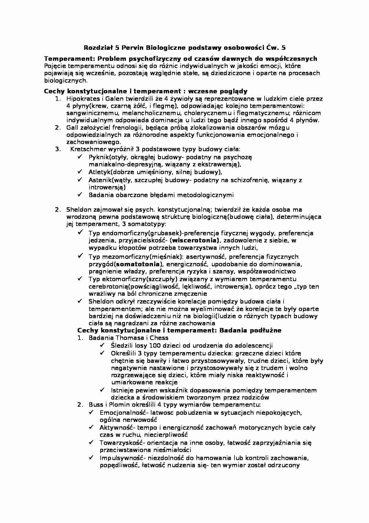 Podstawy osobowości - opracowanie  - strona 1