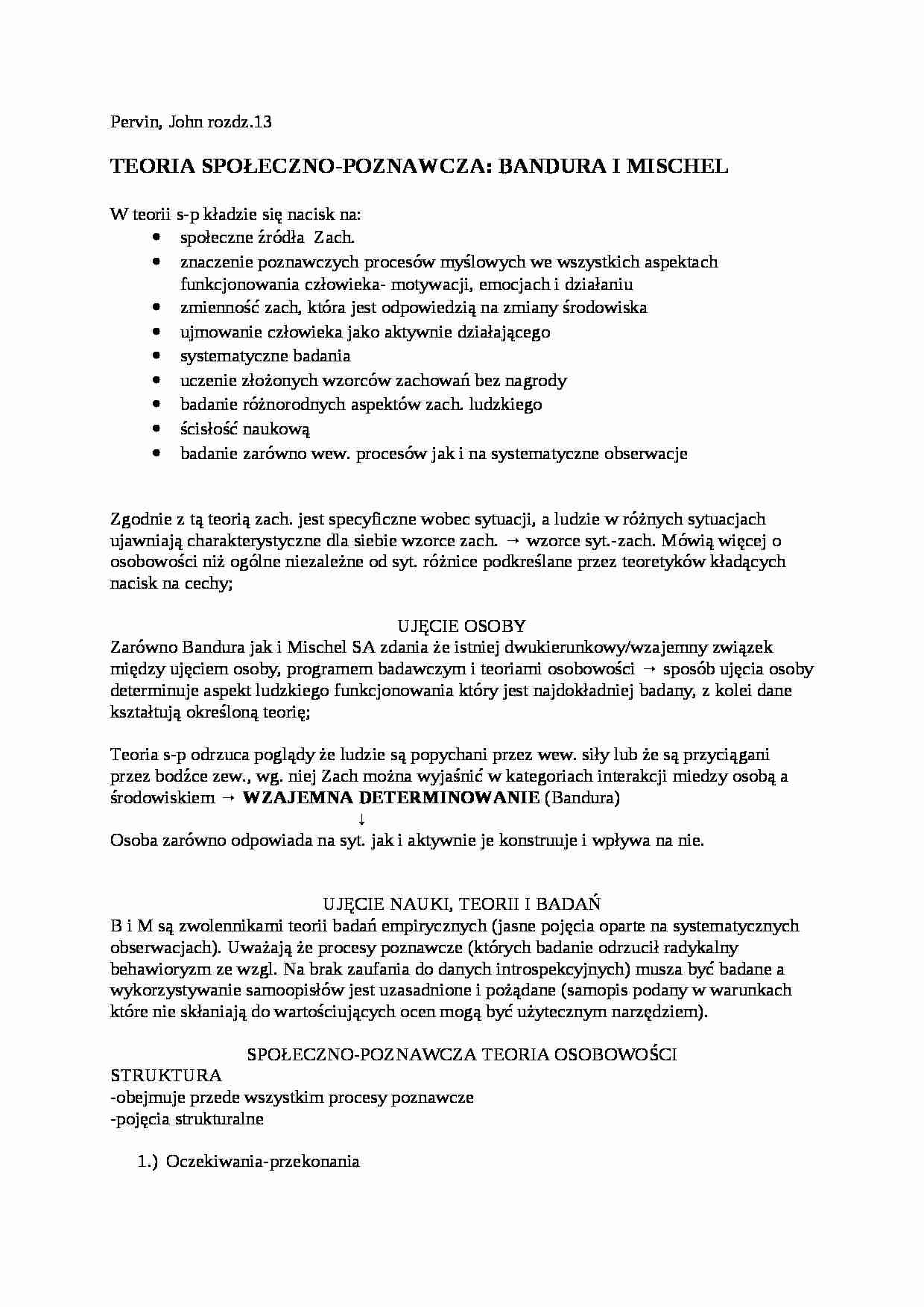 Teoria społecznego- poznania - opracowanie rozdziału 13 - strona 1