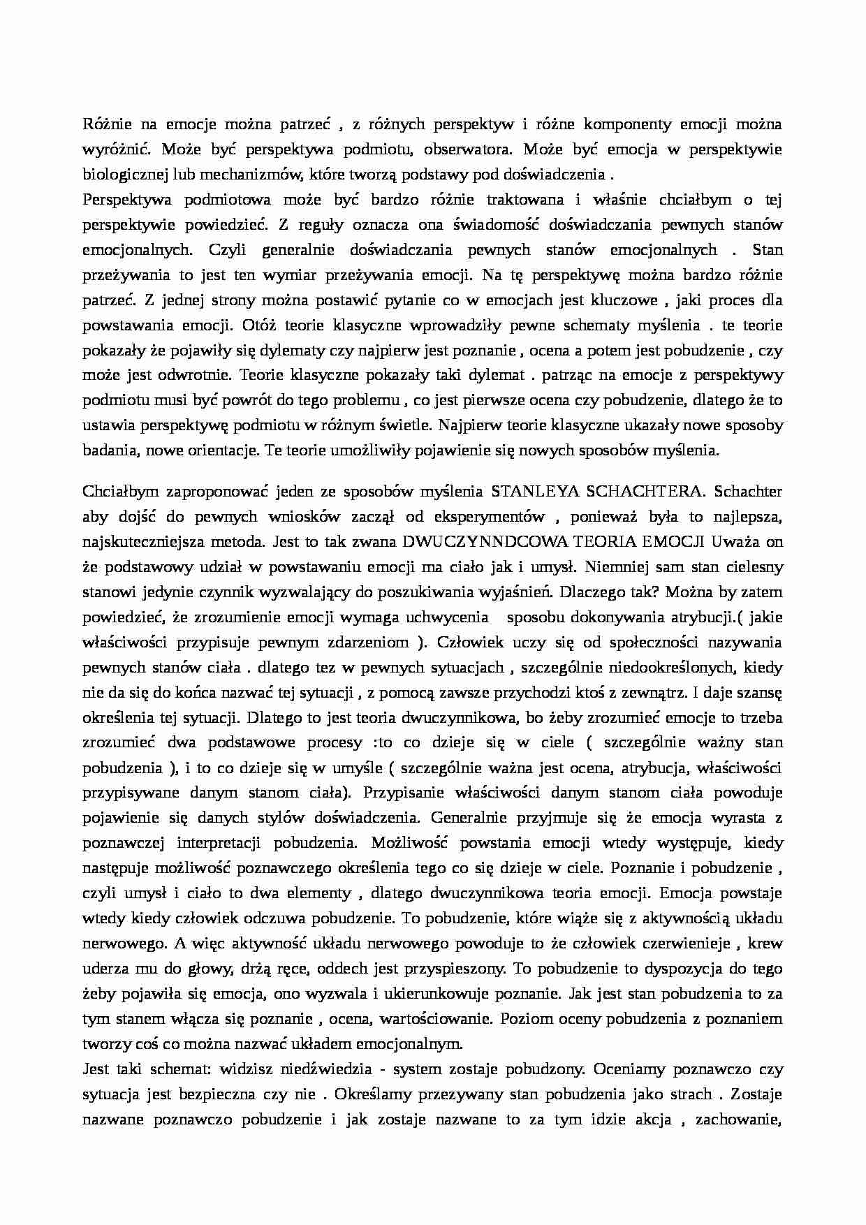 Emocje - opracowanie  - strona 1