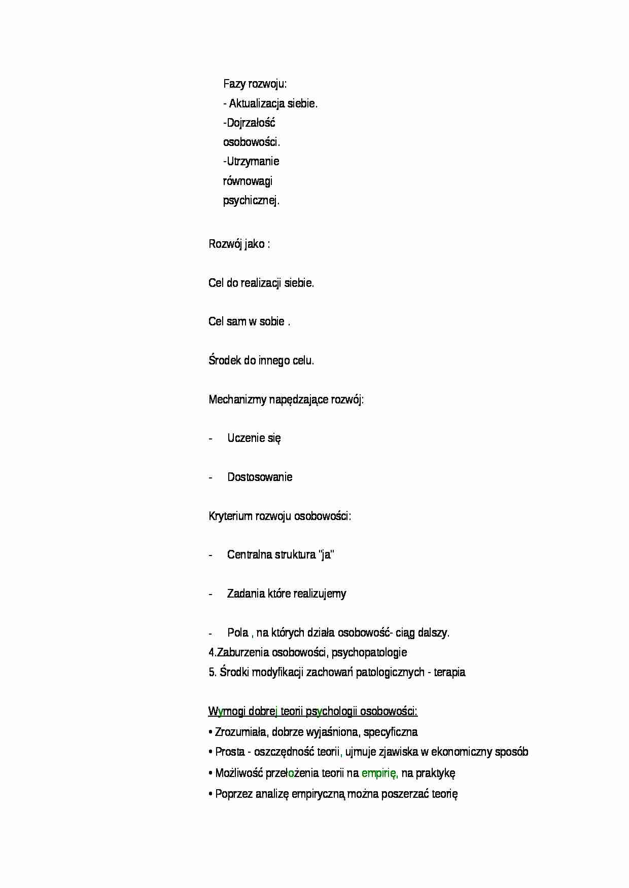 Pojęcia do osobowości - opracowanie  - strona 1