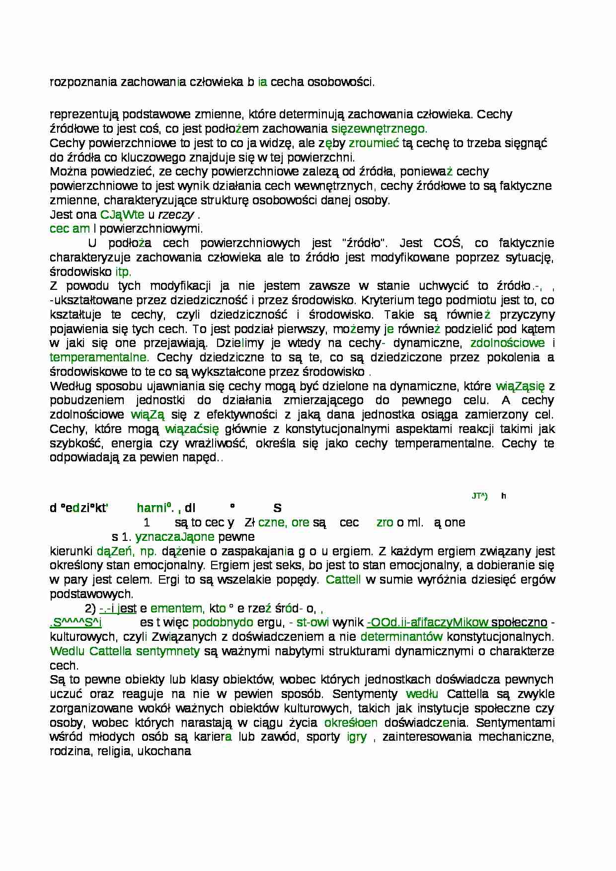 Psychologia osobowości - opracowanie pojęć 13 - strona 1