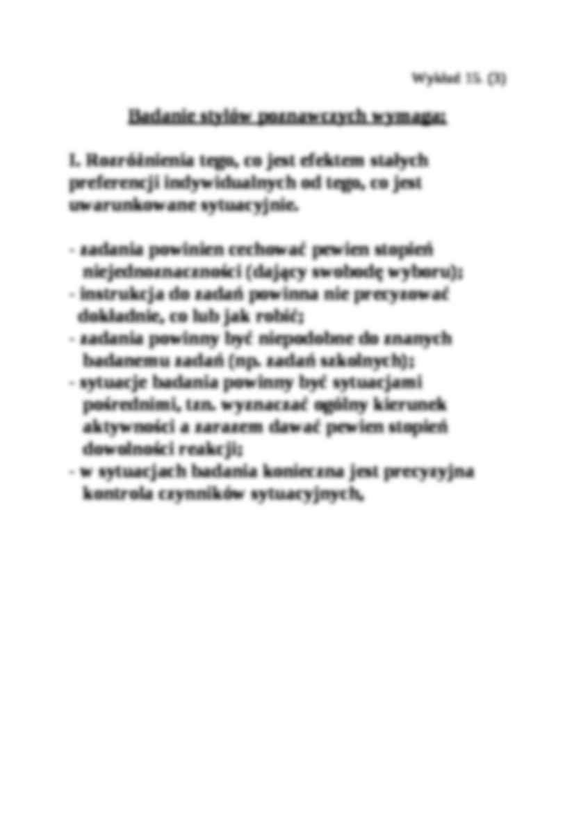 Style poznawcze - wykład nr 15 - strona 3
