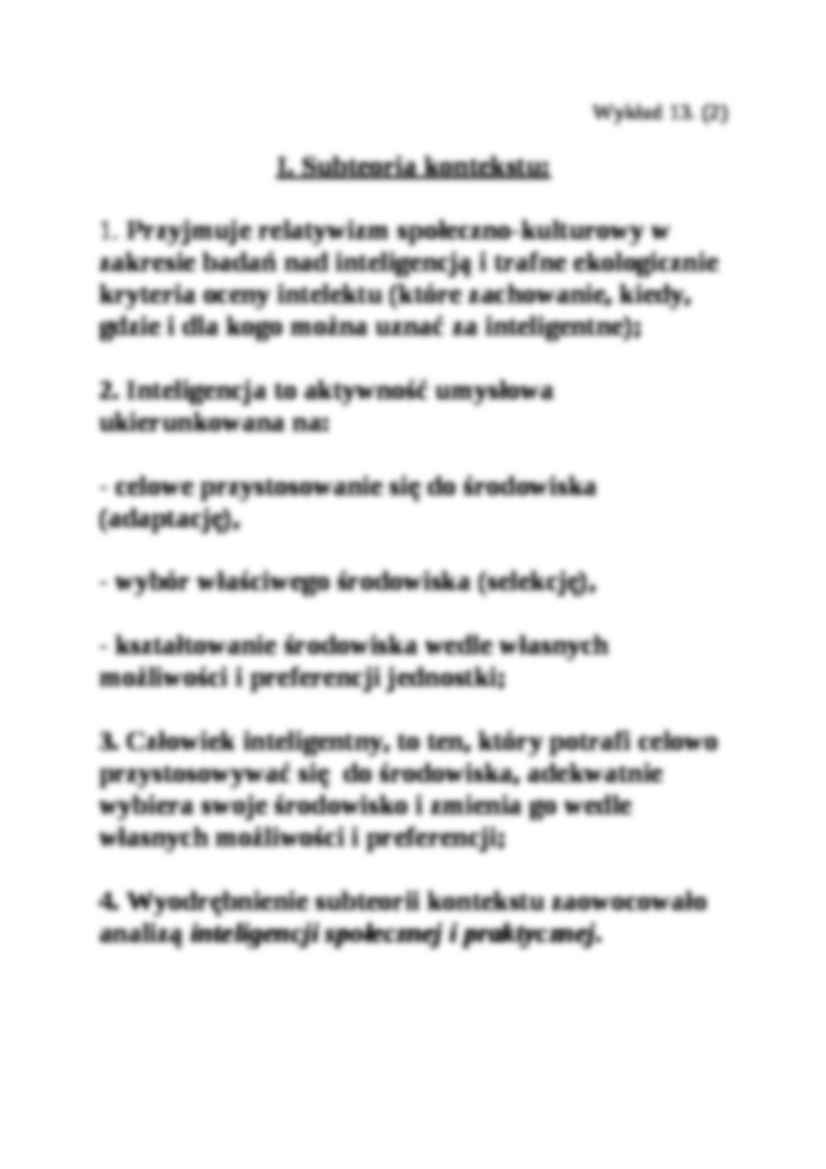 Triarchiczna teoria inteligencji Sternberg - wykład nr 13 - strona 2