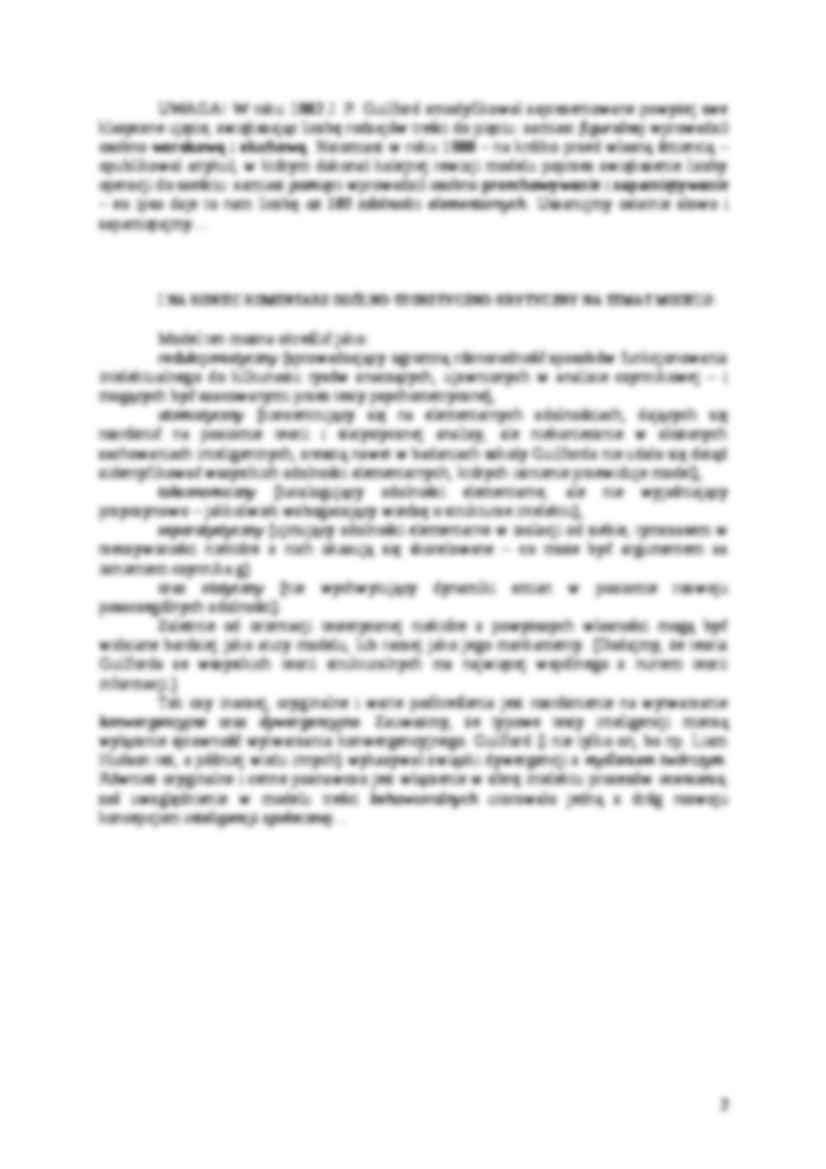 Model struktury intelektu Guilford - opracowanie  - strona 2