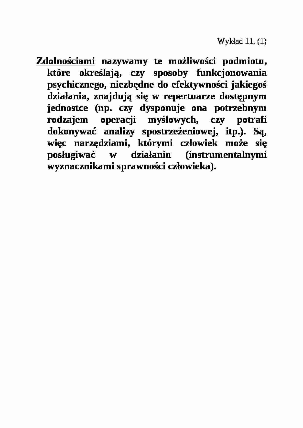 Psychologia osobowości - wykład nr 11 - strona 1
