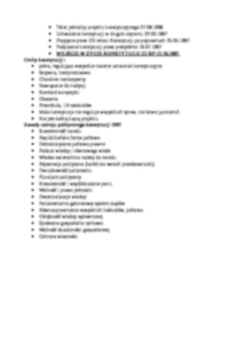 Podstawy ustroju Polski w oparciu o konstytucje RP w 1997 - wykład 4 - strona 2