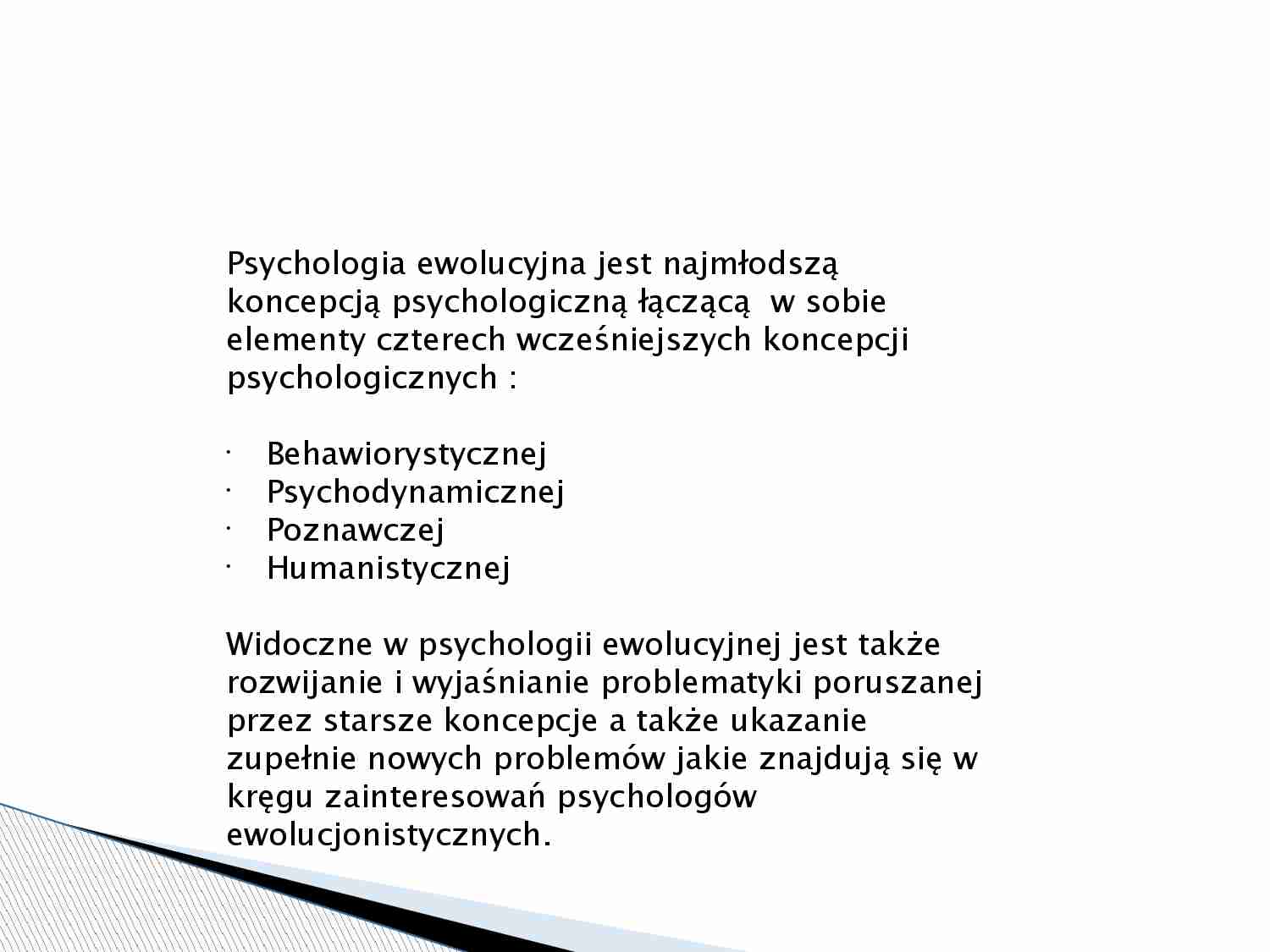 Koncepcja ewolucjonistyczna - opracowanie  - strona 1