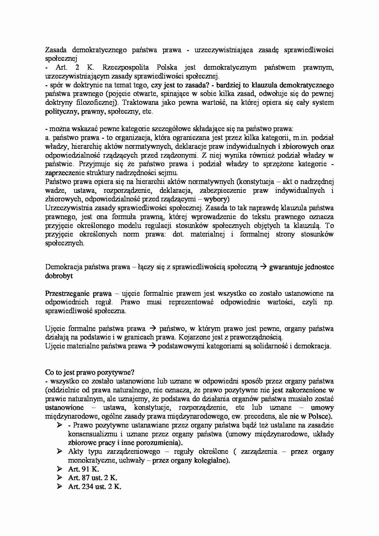 Zasada demokratycznego państwa prawa - strona 1