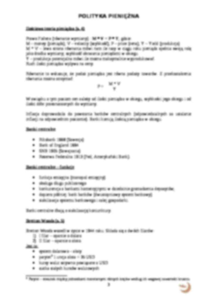 Polityka pieniężna wykład 1 - strona 3