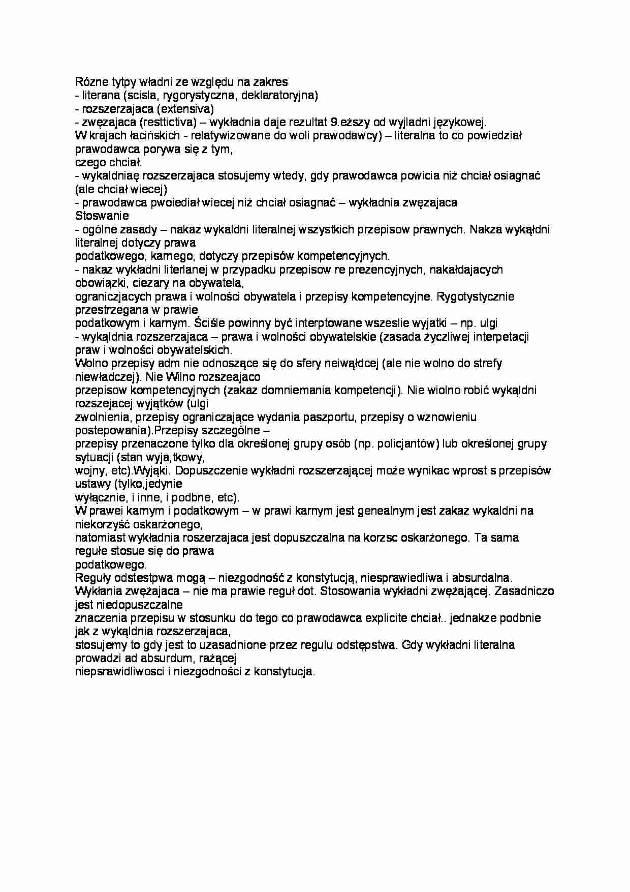 Różne typy władni ze względu na zakres - strona 1