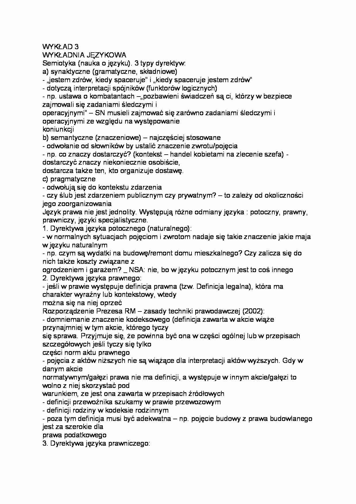 Wykładnia językowa i semiotyka - strona 1