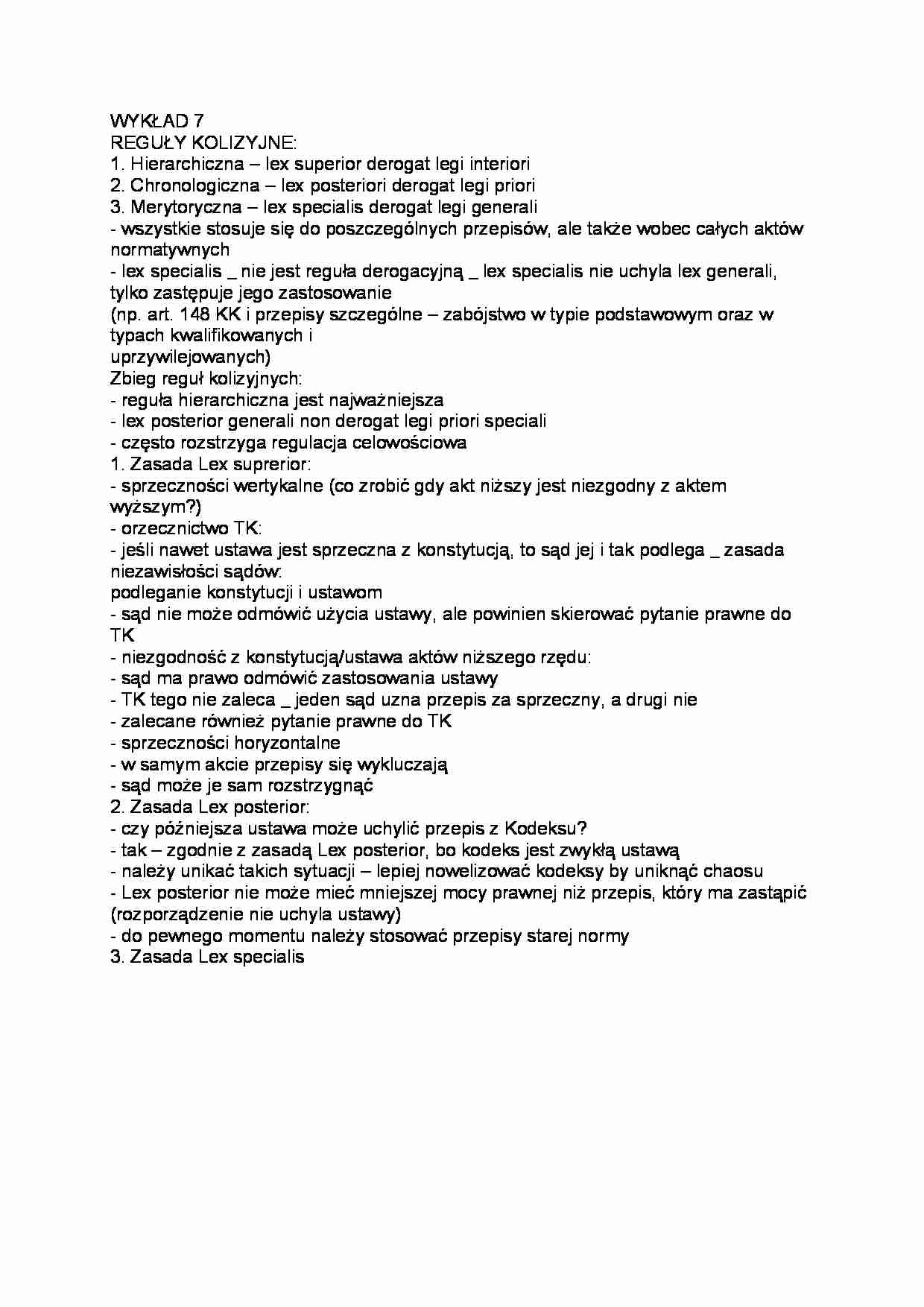 Reguły kolizyjne - wykład - strona 1