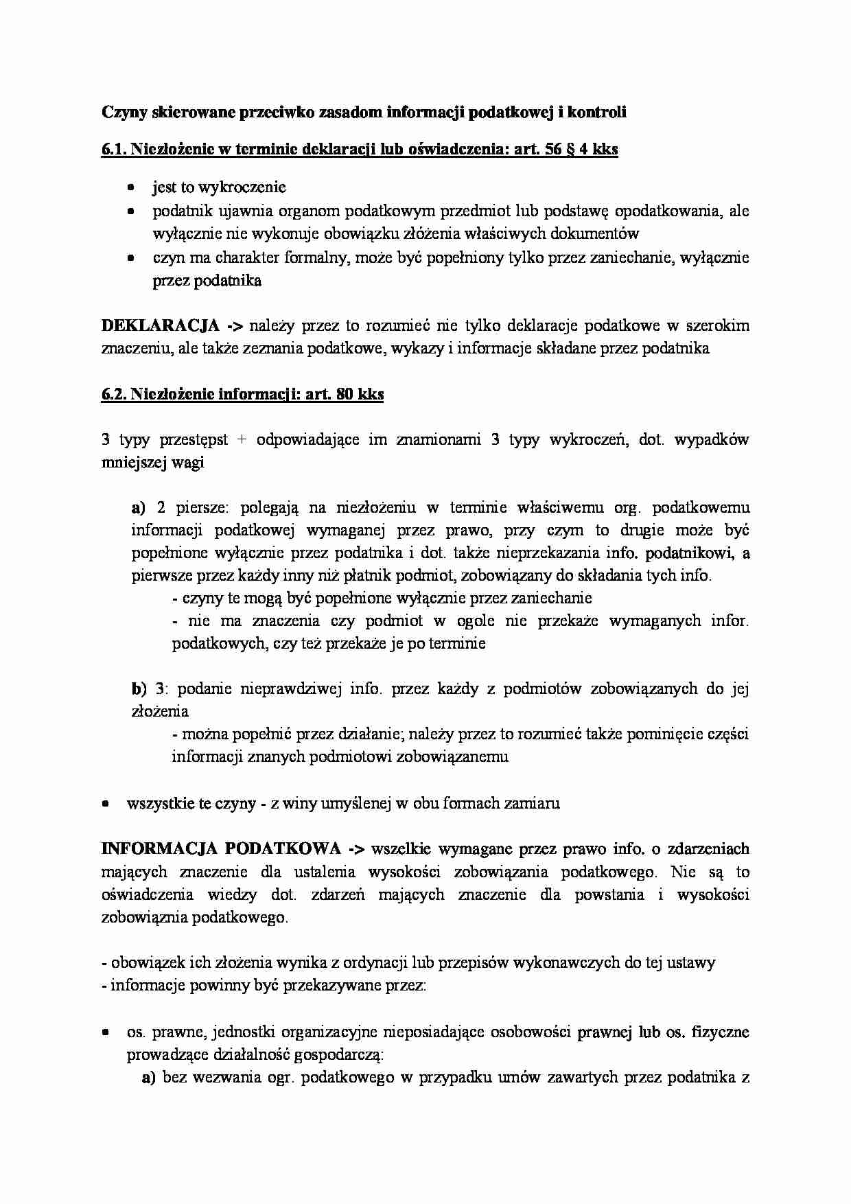 Czyny skierowane przeciwko zasadom informacji podatkowej - strona 1