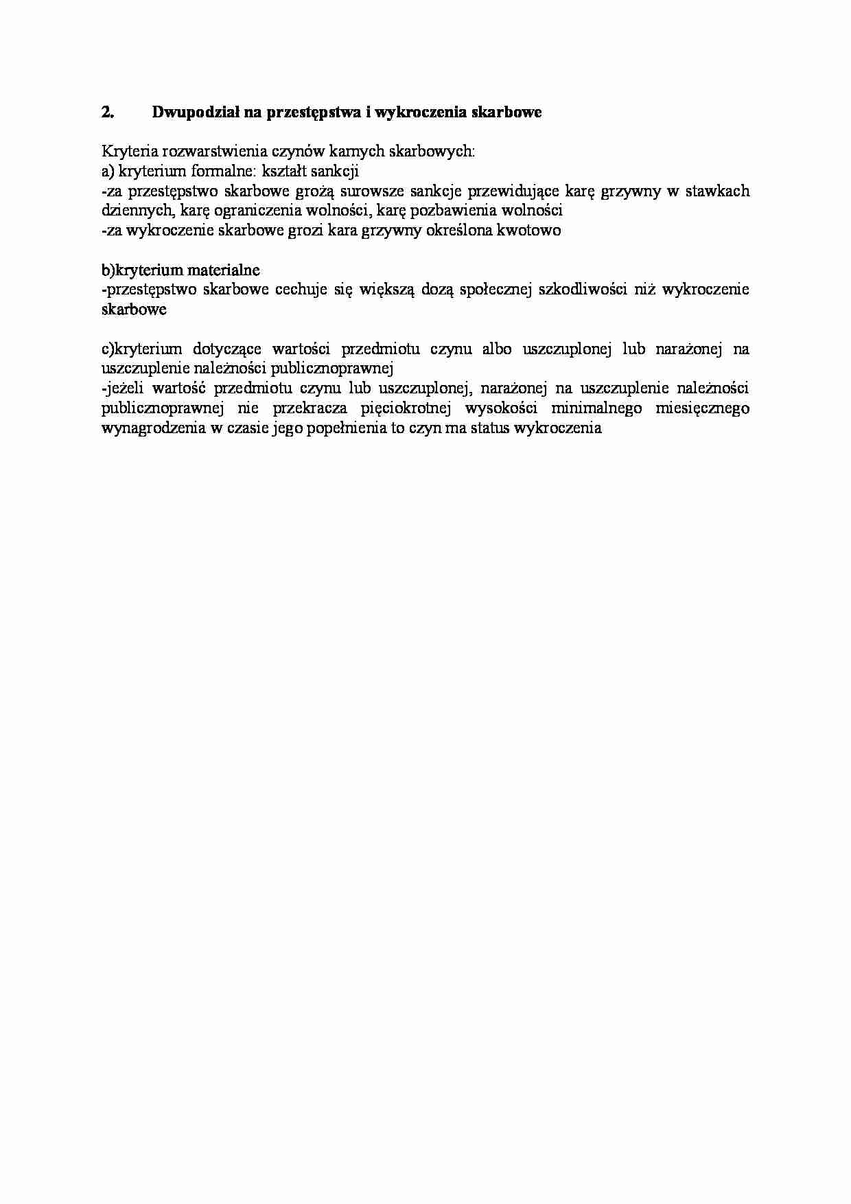 Dwupodział na przestępstwa i wykroczenia skarbowe - strona 1