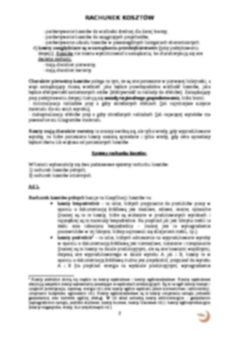 Rachunek kosztów wykład 1 - strona 2