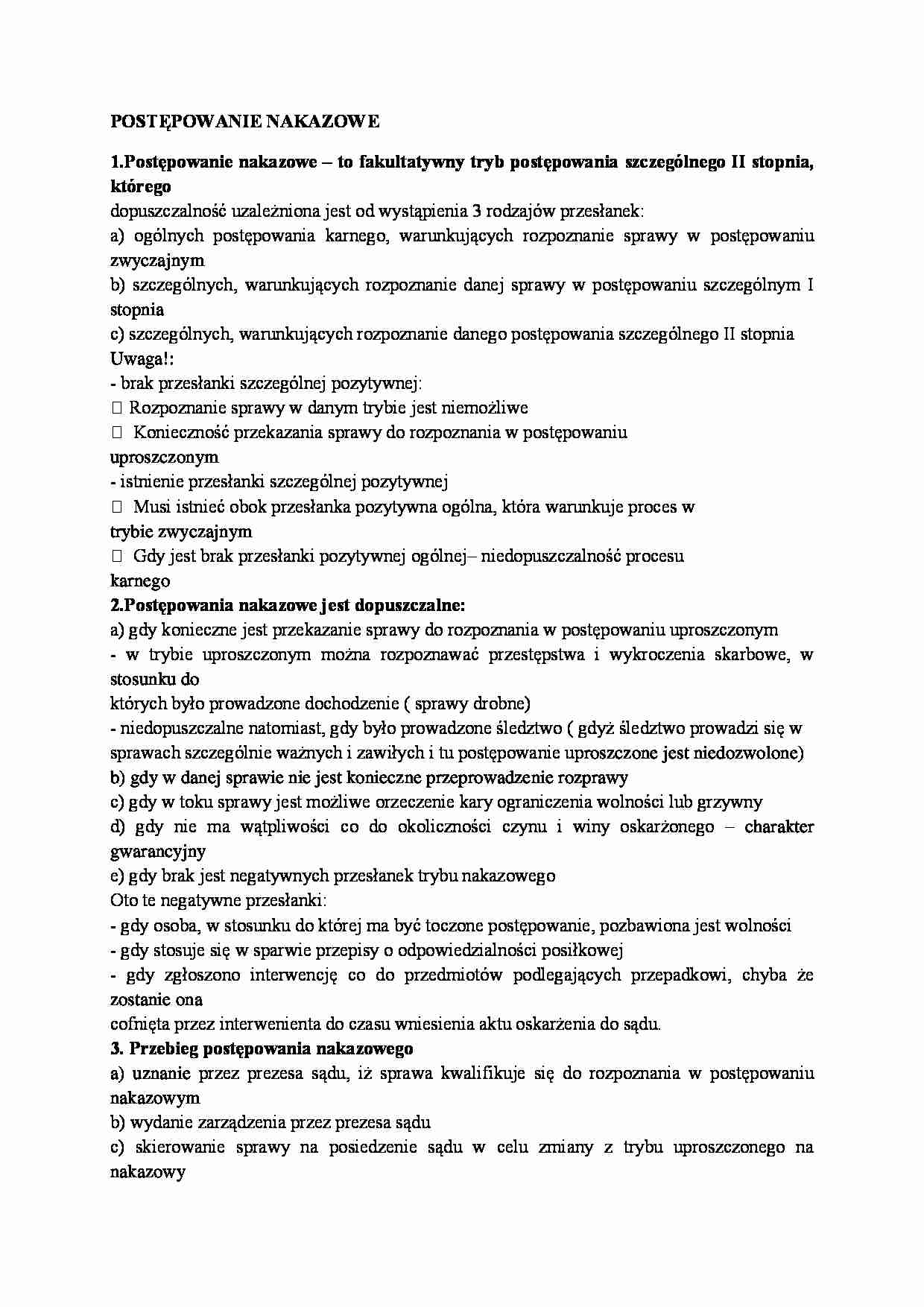 Postępowanie nakazowe - wykład - strona 1