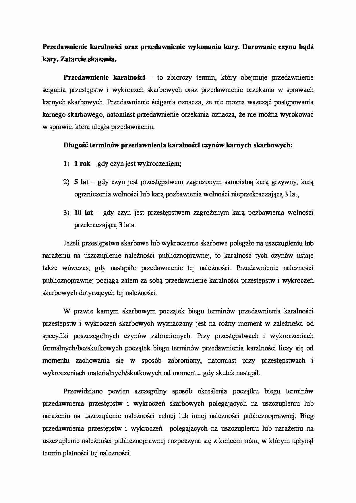 Przedawnienie karalności oraz przedawnienie  - strona 1