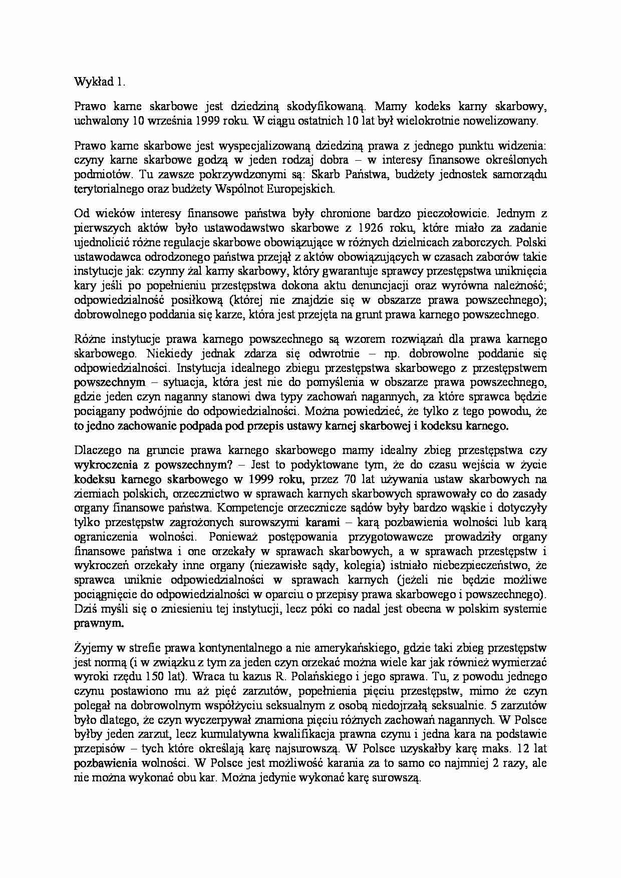 Prawo karne skarbowe - omówienie pojęcia - strona 1