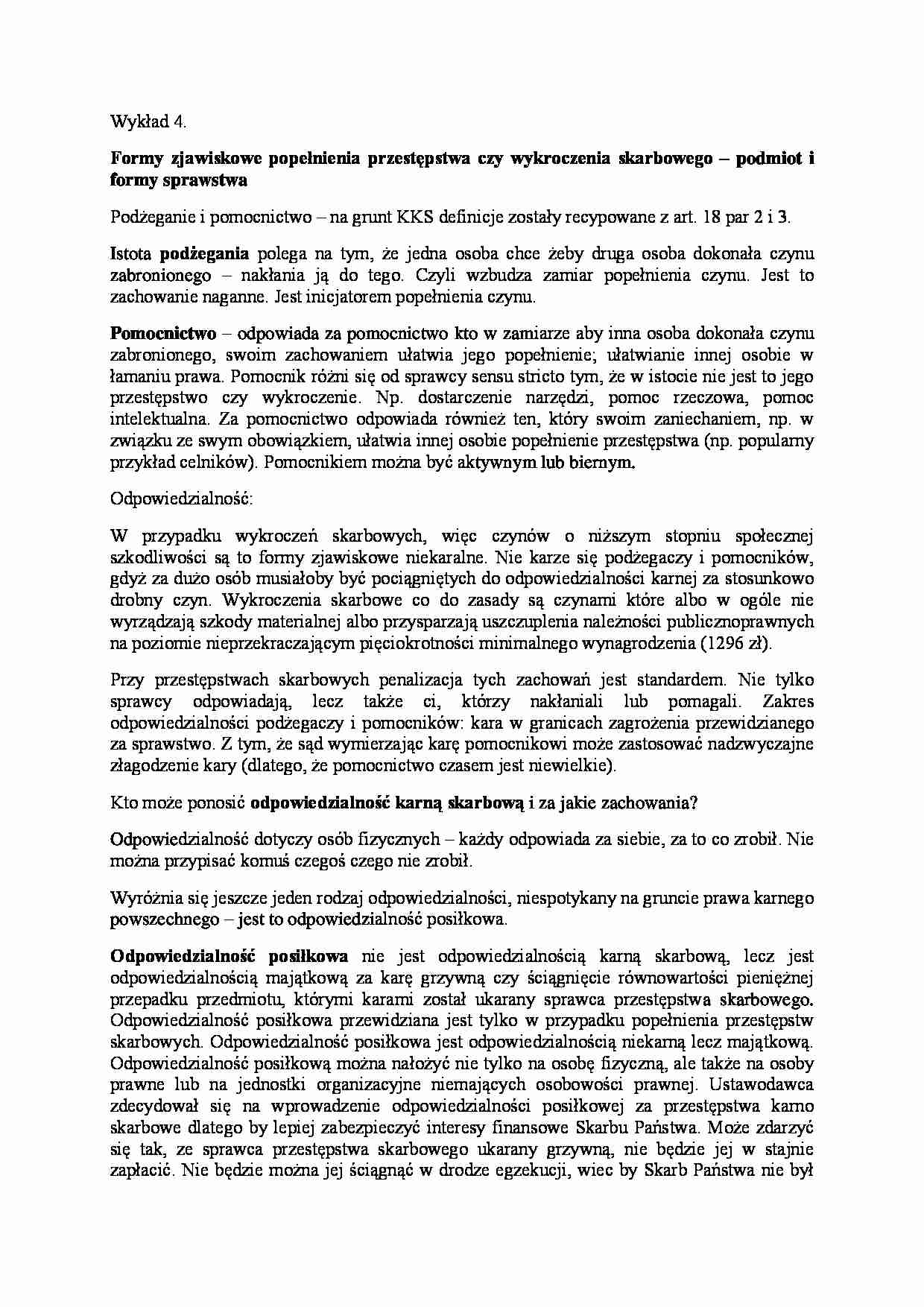 Formy popełnienia przestępstwa i wykroczenia skarbowego - strona 1