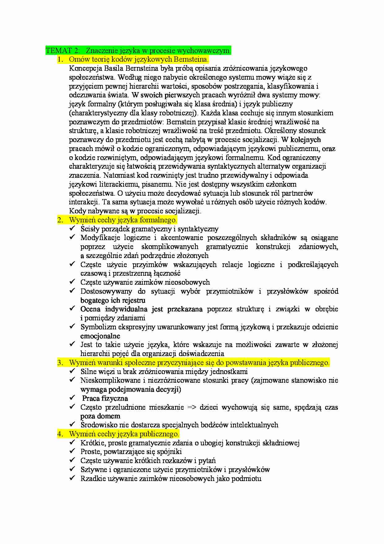 Znaczenie języka w procesie wychowawczym - strona 1