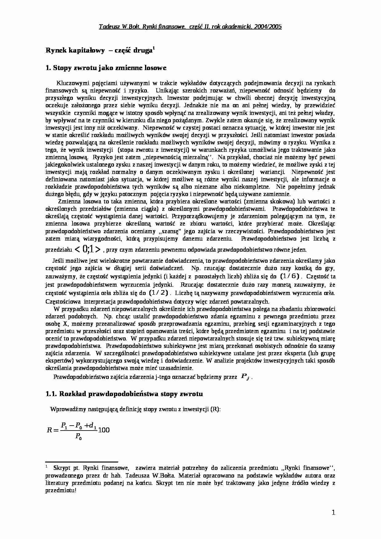 Samouczek do Zarządzanie portfelem inwestycyjnym - strona 1