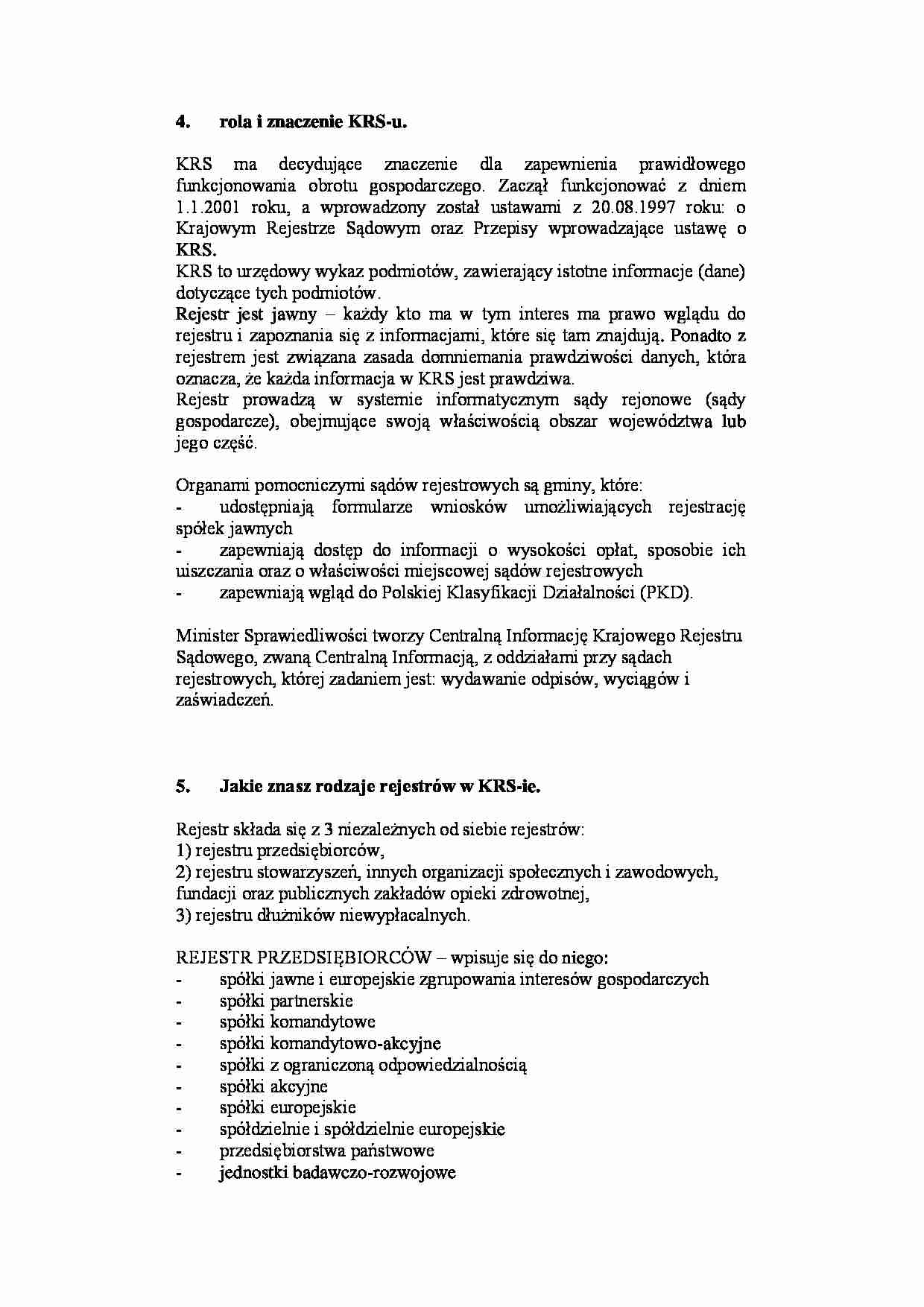 Rola i znaczenie KRS-u - strona 1