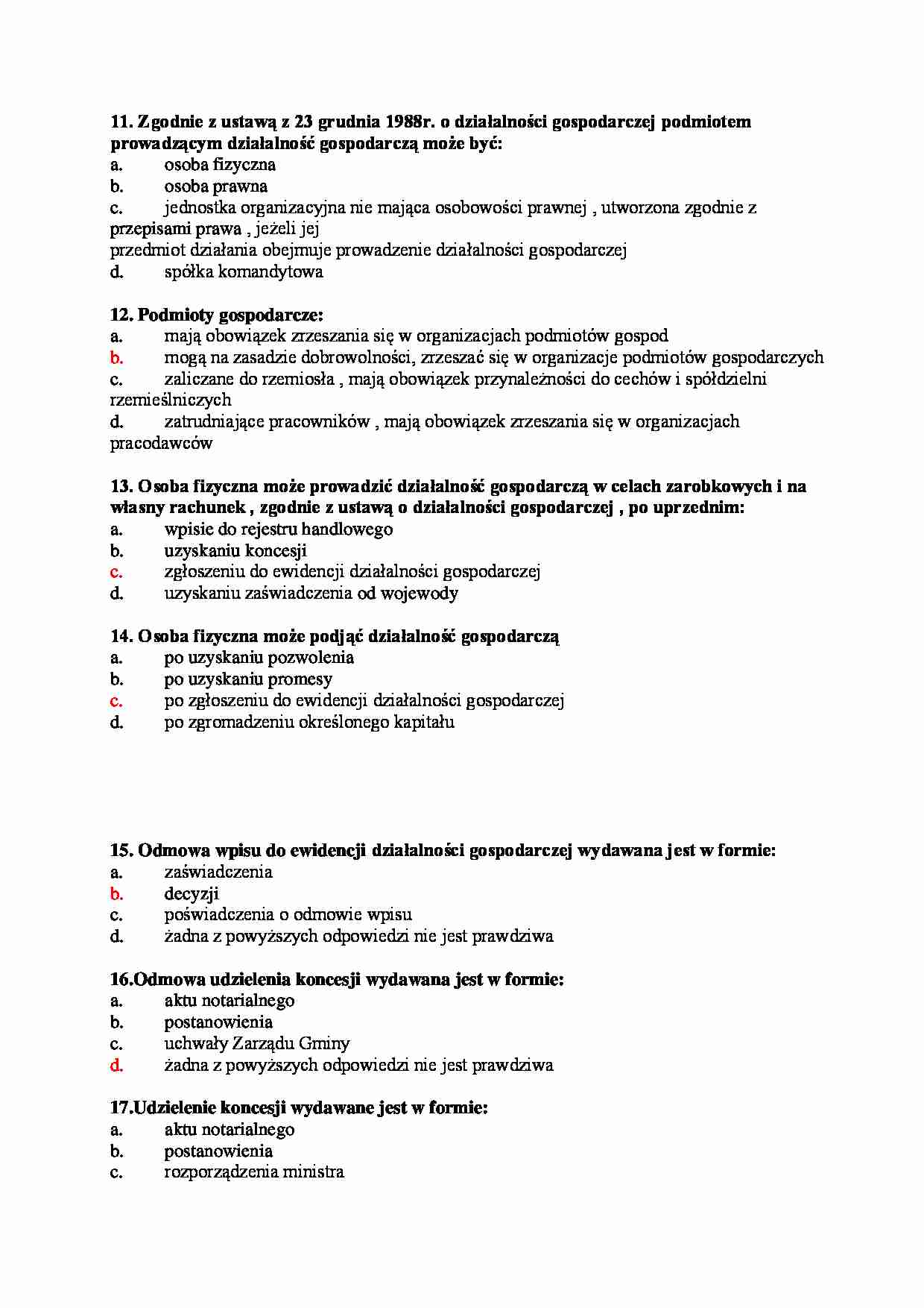 Test z publicznego prawa gospodarczego - strona 1