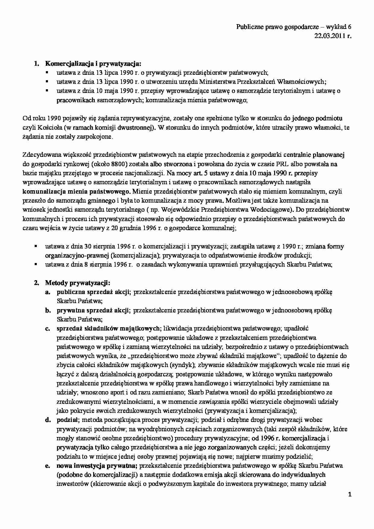 Komercjalizacja i prywatyzacja - strona 1