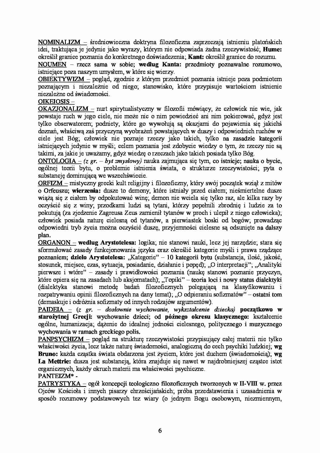 Pojęcia na egzamin -  NOMINALIZM - strona 1