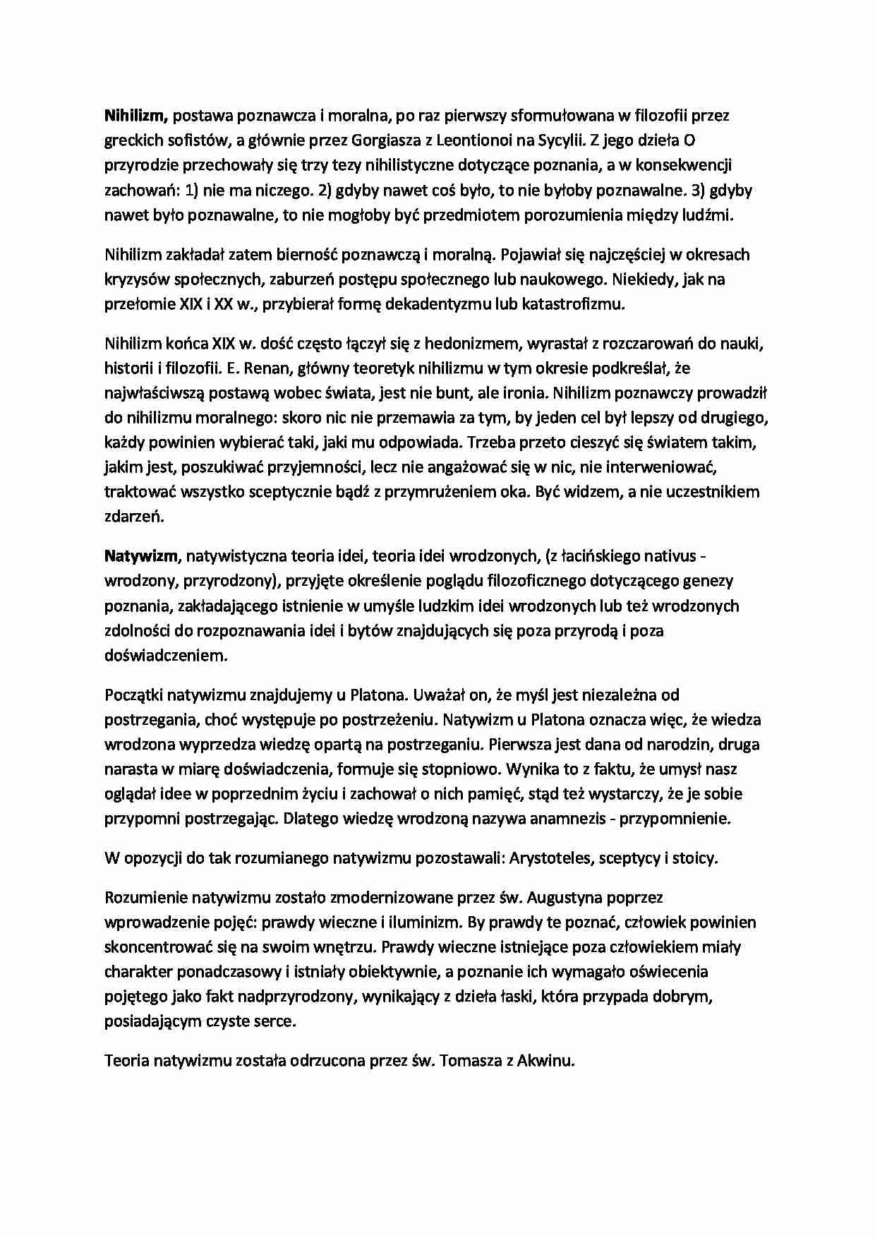 Nihilizm - pojęcie i znaczenie - strona 1